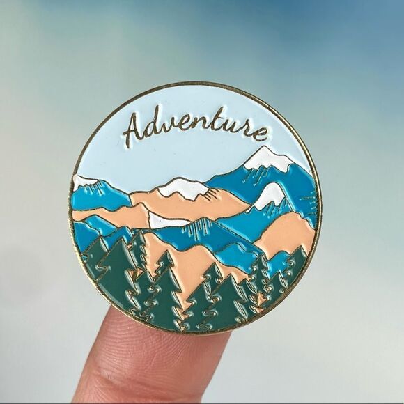 Mountain Adventure Enamel Pin/ Brooch Lapel - Picture 1 of 6